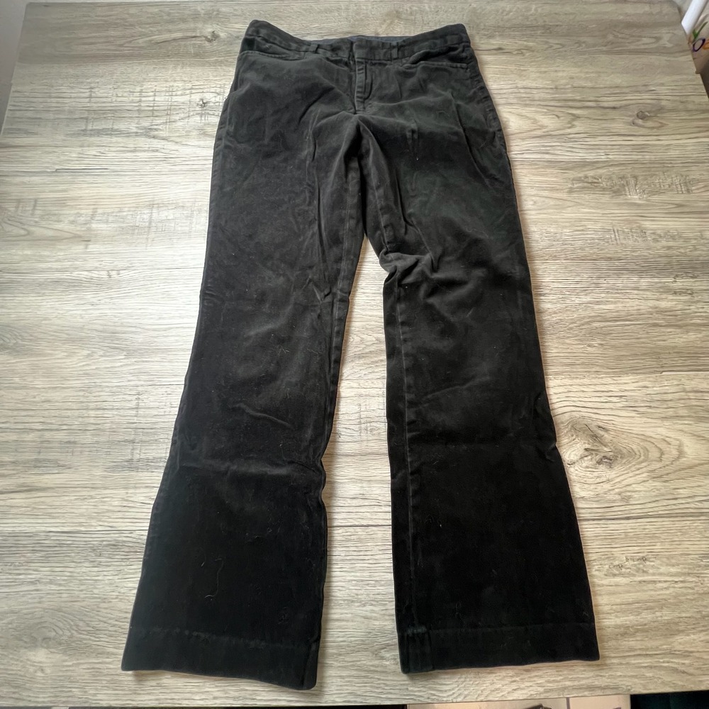 Gap Classic Fit Bootcut Pants Womens 10R Black Stretch Velvet Corduroy Trousers